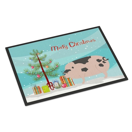Carolines Treasures Gloucester Old Spot Pig Christmas Indoor or Outdoor Mat, 24 x 36 in. BB9307JMAT